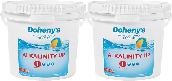 Doheny's Alkalinity Up | Raise Your Swimming Pool Alkalinity Level | 100% Pro-Grade Sodium Bicarbonate | Proper Alkalinity Levels Help Protect Your Equipment and Prevent Skin & Eye Irritation | 50 LB
