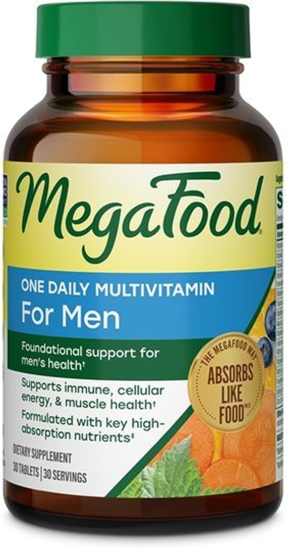 MegaFood One Daily Multivitamin for Men with 21 Nutrients, 30 Tablets