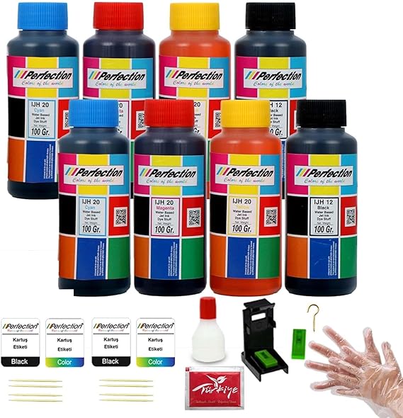 Perfection Canon Compatible E3640 PG-46 CL-56 Cartridge Compatible Filling Set 8x100 gr. Apparatus+solution