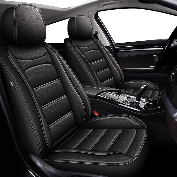 IKABEVEM for Ford Explorer 2004-2025 2026 Car Seat Covers Luxury Leather Automotive Seat Covers Waterproof Car Seat Protector for Ford Explorer Accessories, 2PCS Front Seat Covers