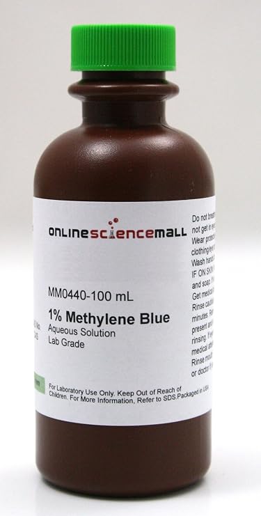 100mL of 1% Methylene Blue Solution - Lab Grade Reagent