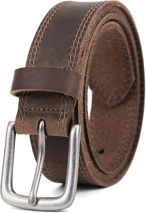 Men's Handmade Full Grain Leather Jeans Belt with Gift Box