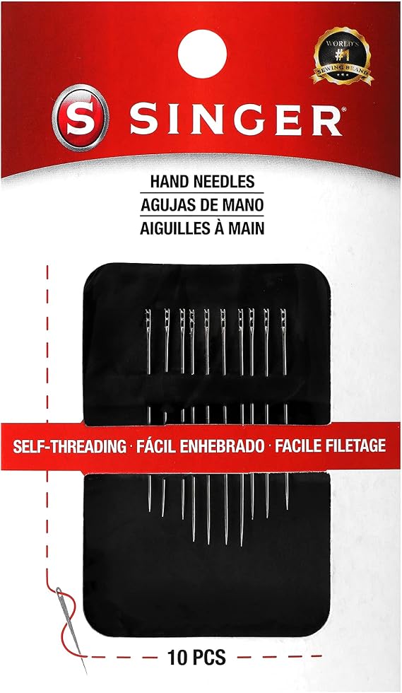 SINGER 00280 Self-Threading (Calyxeye) Hand Sewing Needles, Assorted Sizes, 10-Count,