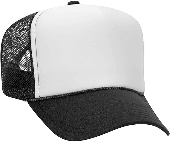 OTTO 5 Panel High Crown Mesh Back Trucker Hat Polyester Foam Front