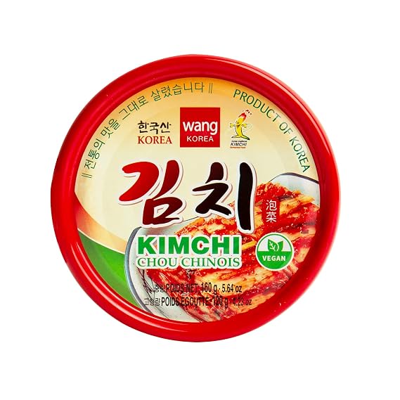 Wang Korean Canned Kimchi Authentic Fermented Napa Cabbage with Gochugaru | Multi-Purpose Kimchi Rich in Probiotics | Spicy Korean Flavor | 5.64 oz, Pack of 1
