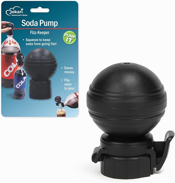 Jokari Keeper Pump and Pour Soda Bottle Cap Preserves Carbonation with Flip