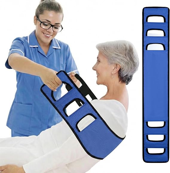 Transfer Sling for Elderly and Disabled - Gait Belt,Transfer Belt for Elderly and Disabled,Gait Belts for Seniors, Body Wheelchair Lift Mobility Standing Aid for Patients (Blue)