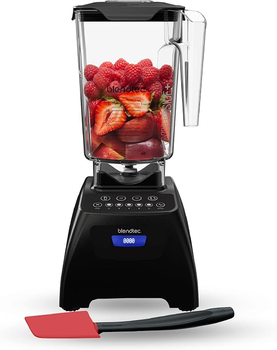Blendtec Classic 575 Blender (Black), Wildside+ Jar & Spoonula Spatula