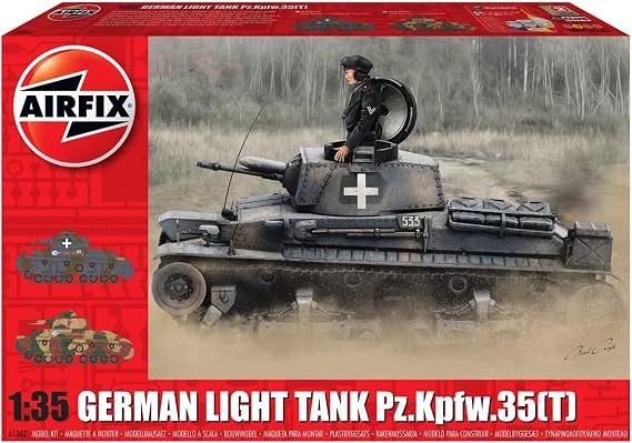 Airfix Model Tank - A1362 German Light Tank Pz.Kpfw.35(t), Plastic Model Kits for Adults & Kids, 1:35 Scale, Skill Level 3, WW2 Theme Military Models, World War 2 Tanks