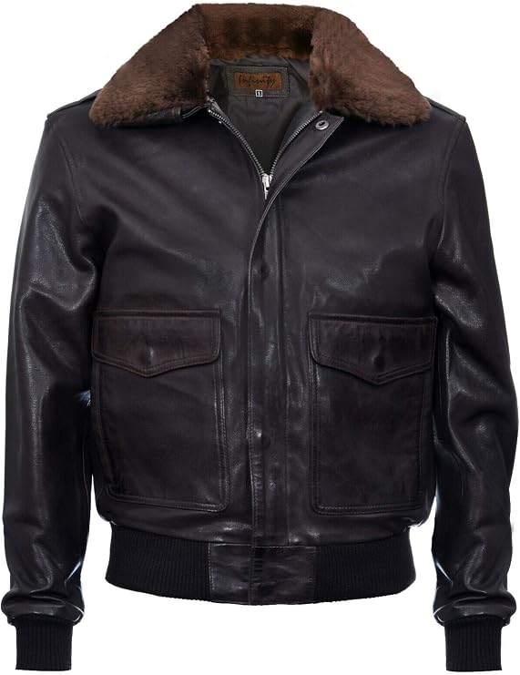 Men's Air Force A2 USAF Pilot Aviator Real Leather Flight Bomber Jacket