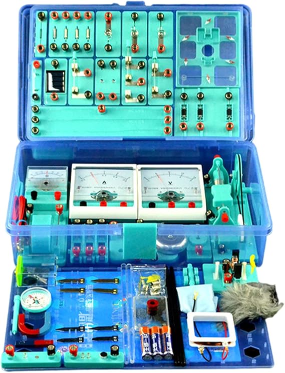 Junior High School Physics Experiment Box, Basic Electric Circuit Electrical Experiment Kit, Educational Toys, Science Experiment Kit with Motor and Bulb