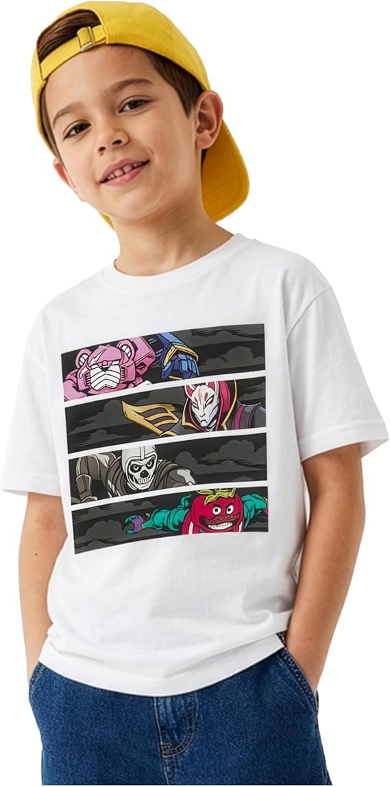 Pokemon | Minecraft | Fortnite T-Shirts for Boys 7-15 Yrs, Soft Casual Crew Neck Tops, Short Sleeve Summer Tees, Kids Clothes