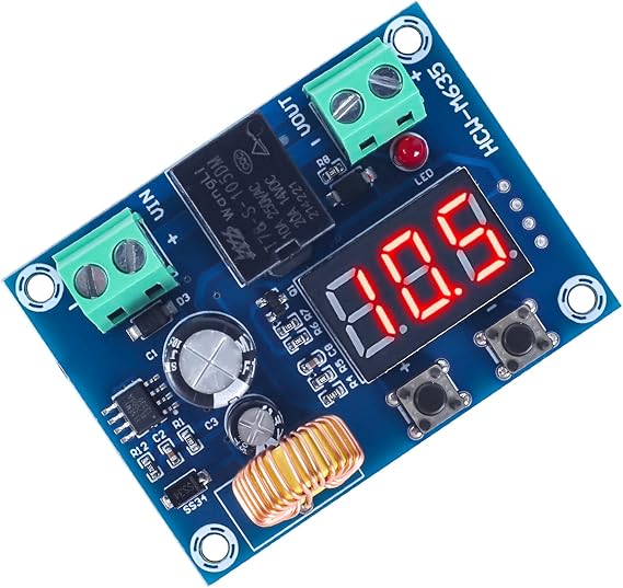 ICSTATION Digital Low Voltage Protector, DC 12-36V 20A Low Voltage Cutoff Disconnect Switch Over-Discharge Protection Module for Lead Acid Lithium Battery Solar Panel Lighting System