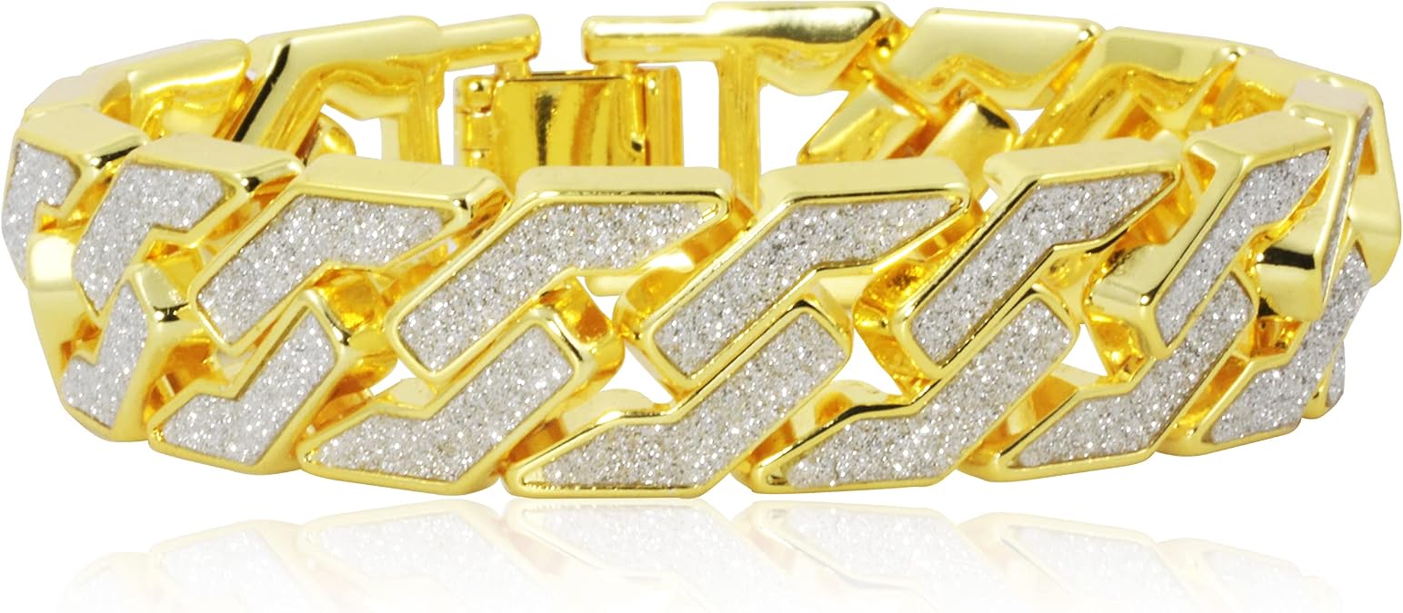 8 inch Bling Cuban Link Copper Bracelet For Men Women Hip Hop Cubic Zircon Iced Out Bracelets Gift Jewelry