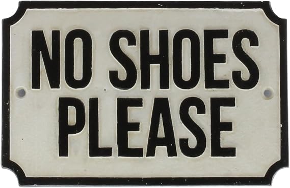 HomArt No Shoes Please Cast Iron Sign