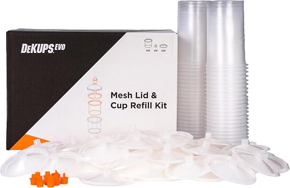 DeVilbiss 34OZ/1000ML Disposable Cup and Lid Refill Kits Kit 50 - No Mesh