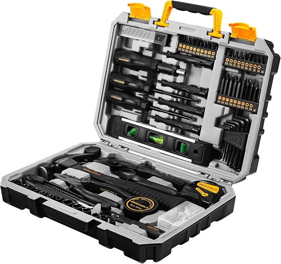 DEKOPRO 150 Pieces Tool Set, General Household Hand Tool Kit, Home Repair Tool Kit with Plastic Tool Box Storage Case for DIY Projects for Home Maintenance