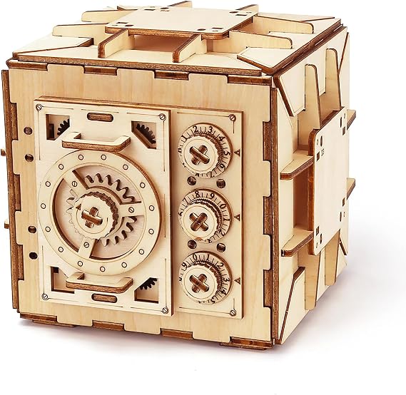 3D Wooden Puzzle Box - Advanced Brain Teaser - Reusable & Portable - Perfect for Birthday Parties & Family Nights - Money Box - Double Surprise