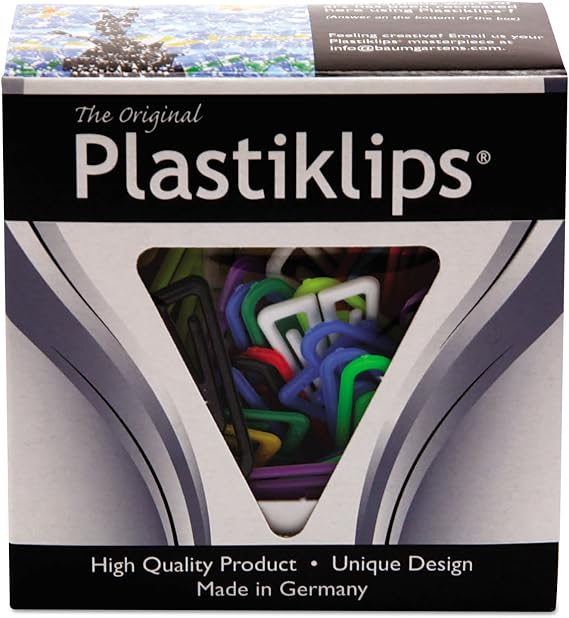 Baumgartens LP0600 Plastiklips Paper Clips, Large, Assorted Colors, 200/Box