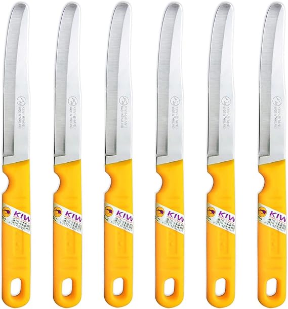 Kiwi SET 512 6 piece Fruit Knives,Silver and Yellow
