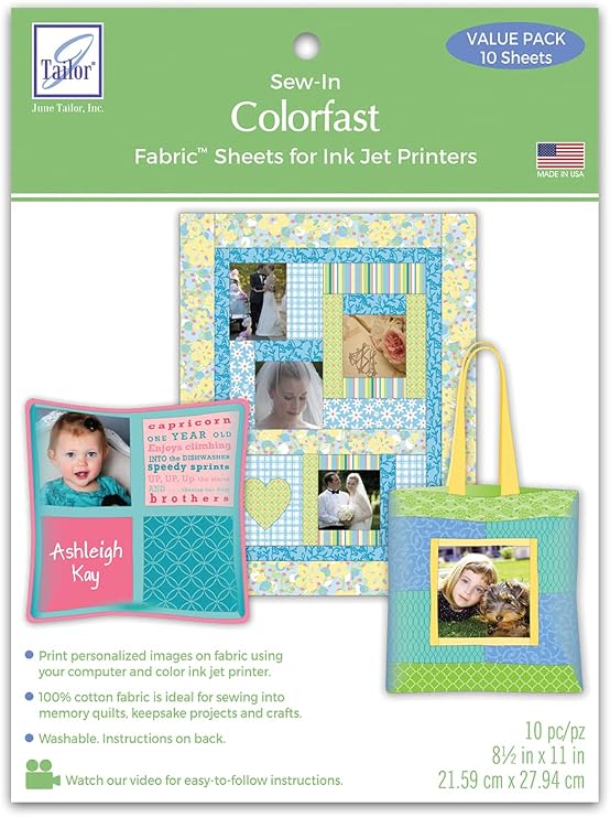 June Tailor Colorfast Fabric Sheets 10-Pack White