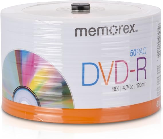 Memorex 32020031749 DVD-R 16x Eco Spindle Base Discs, 50 Pack