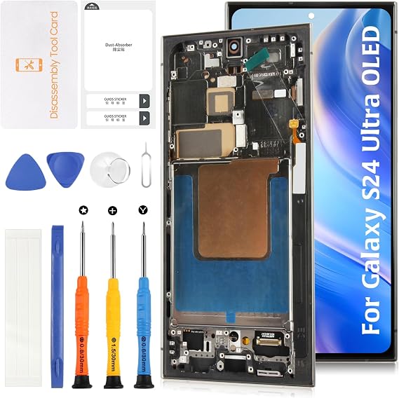 for Samsung S24 Ultra US AMOLED Screen Frame Black Blue Green