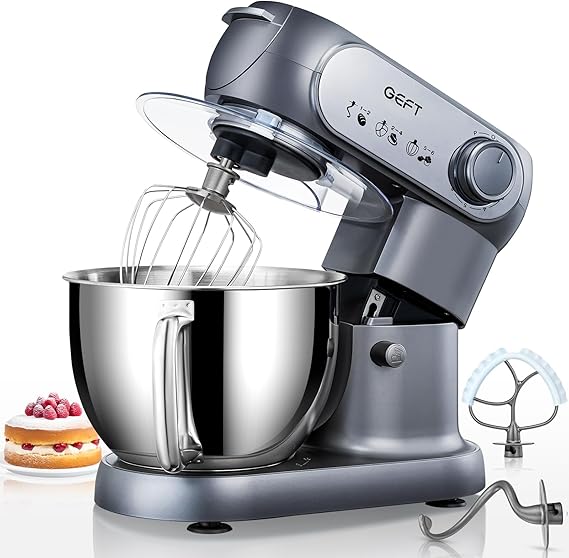 Stand Mixer, 6QT Mixers Kitchen Electric Stand Mixer, Dough Mixer Gray