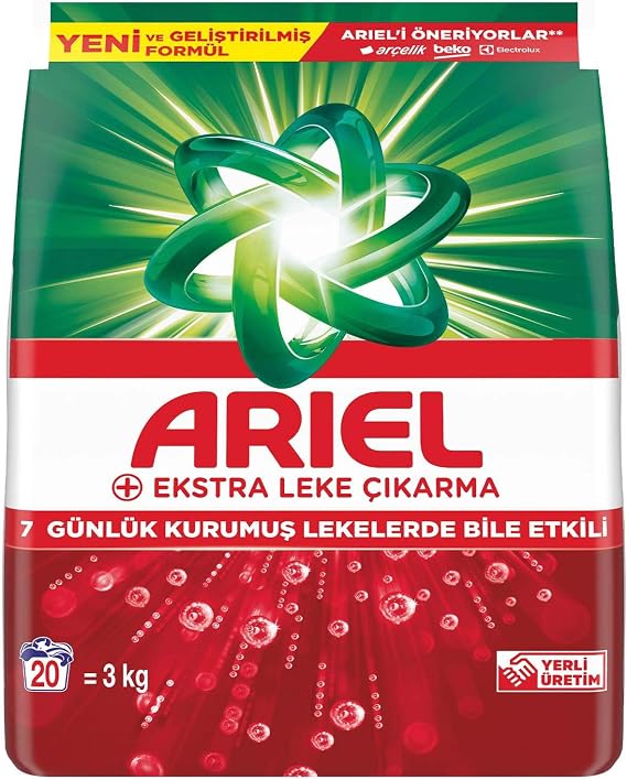 Ariel Ekstra Leke Çıkarma Toz Çamaşır Deterjanı 3 Kg 20 Yıkama