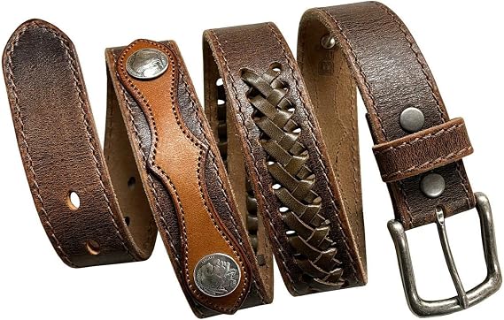 Western cowboy Full Grain Leather Belt 1-1/2"(38mm) Wide- Multiple choices