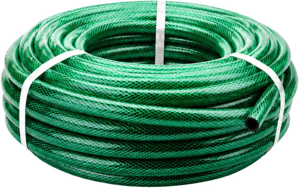 Beylini 1/2" 25 Metre Örgülü Bahçe Hortumu Balkon Bahçe Sulama Temizlik Araç Yıkama Su Hortumu Dolanmaz Kırılmaz Yeşil (Yeşil, 1/2" 25 MT)