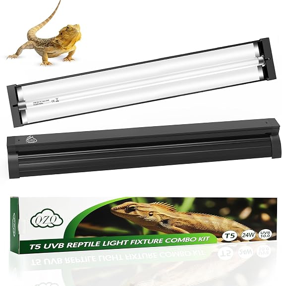 QZQ T5 10.0 UVB Reptile Light Fixture Combo Kit 24W
