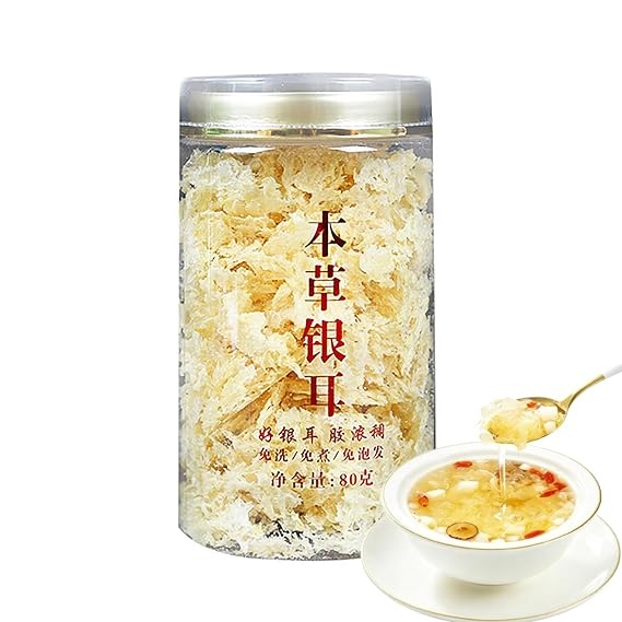 Snow Fungus Tremella Mushroom,Natural Broken Dried Snow Fungus,Chinese White Fungus Premium White Woodear Mushroom for Cooking All Natural,Vegan,Gluten Free,,,,2.82oz/80g