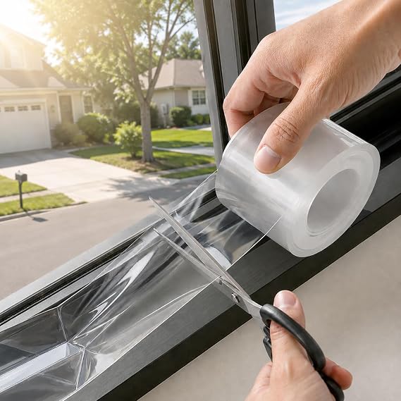 Litaibai Transparent Window Weather Sealing Tape, 2 in x 33 ft, 20 Mil
