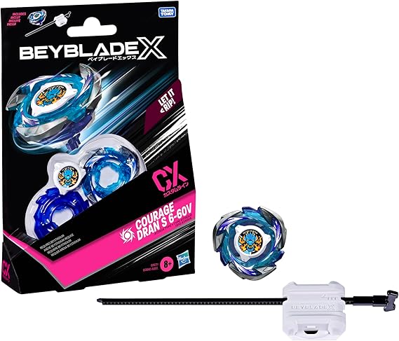 Bey Blade X Courage Dran S 6-60V CX Başlangıç Paketi Seti, Saldırı Tipi Üst ve Başlatıcı; Otantik Takara Tomy Battle Top Oyunları, Erkek ve Kız Çocukları için Oyuncaklar 8+