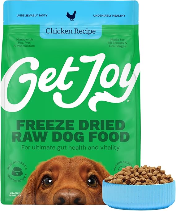 Get Joy Freeze Dried Raw Chicken Dog Food, Meal or Topper, 32 oz Bag