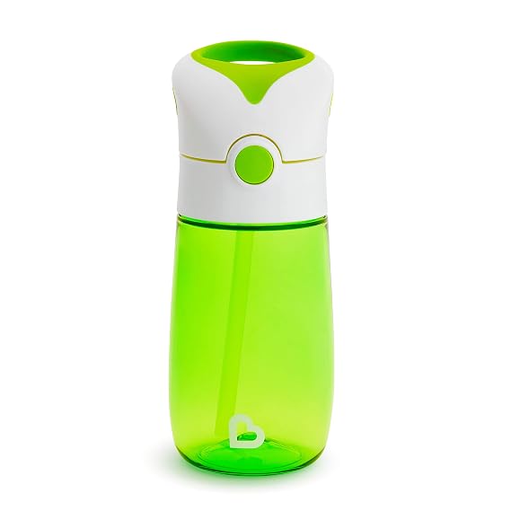 Munchkin Flip and Go Tritan Straw Cup, 12 Ounce, Green