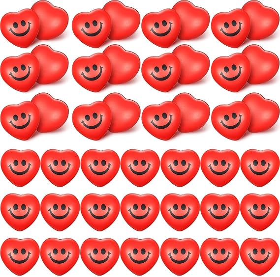 Yaomiao 48 Pcs Mini Smile Face Heart Balls Bulk