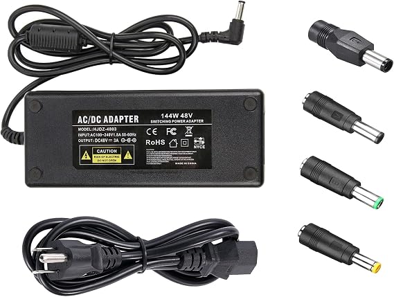 COOLM 48V 3A Power Adapter 144W AC DC 48V3A for the PoE Switch Injector