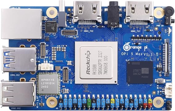 Orange Pi 5 Max 8GB RAM LPDDR5 Rockchip RK3588 Development Board, 8K Video Decoding 2.4GHz Frequency M.2 PCIE 2.5G LAN Wi-Fi 6E+BT 5.3/BLE Single Board Computer