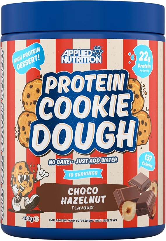 Applied Nutrition Protein Cookie Dough 400g – High Protein Snack, Over 22g of Protein Per Serving, Ready-to-Eat– Low Calorie, Healthy Treat (400g – 10 Servings) (Choco Hazelnut)