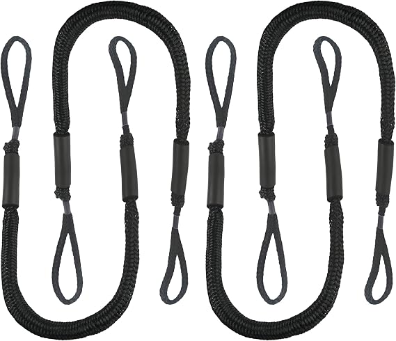 4 Pack Bungee Dock Line Mooring Rope Elastic Kayak Canoe Paddle Surfing Leash Rope 4FT