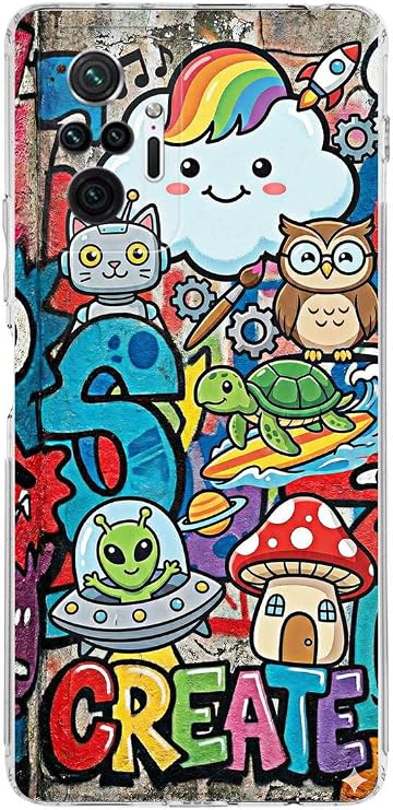 Redmi Note 10 Pro 5G ile Uyumlu Grafiti Create Art Tasarımlı Şeffaf Silikon Kılıf