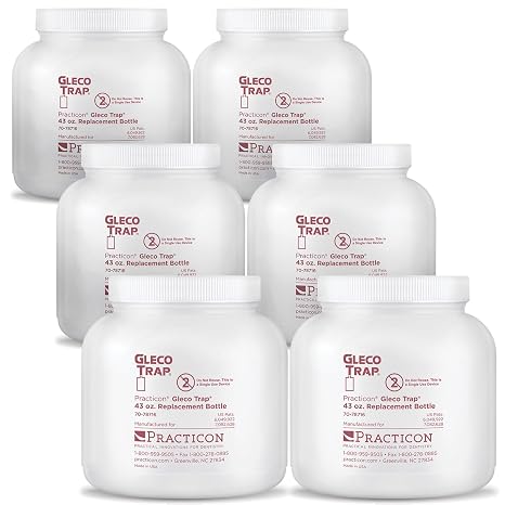Practicon Gleco Trap 43 oz. Replacement Bottles for Clay & Plaster Sink Trap, Pack of 6