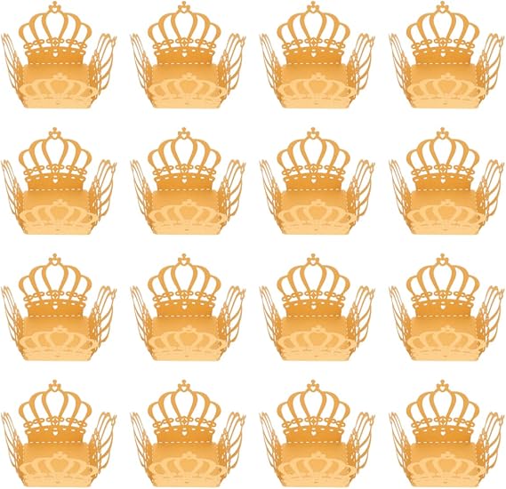 50pcs Chocolate Tray Wedding Crown Mini Paper Plates Baking Cups Cupcake Liners Candy Chocolate Liners Truffle Wrappers Truffle Wrappers Paper Candy Cup Golden