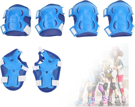 OUKENS Knee Pad Elbow Pads Guards Protective Gear Set, Blue, for 5-16 Years Kids/Youth/Child, for Roller Skates Cycling BMX Bike Skateboard Scooter Riding Sports