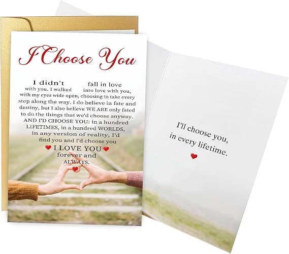 Spercy Romantic Valentines Day Card for Him Her, Sweet Valentines Card Gifts for Husband Wife Boyfriend Girlfriend
