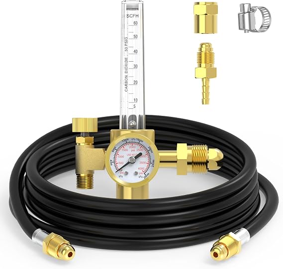 YESWELDER Welding Gas Flowmeter with Gas Hose, Leak-Proof Argon CO2