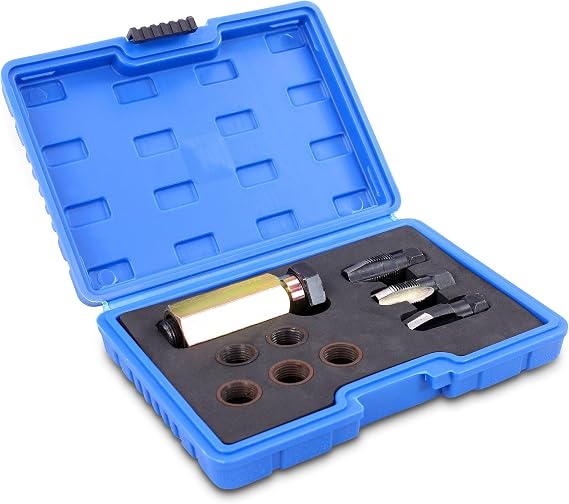 Enva repair kit for lambda sensor thread 9 pieces precise tool set for easy repair of defective lambda sensor threads lambda sensor tool repair kit including reamer + repair inserts +