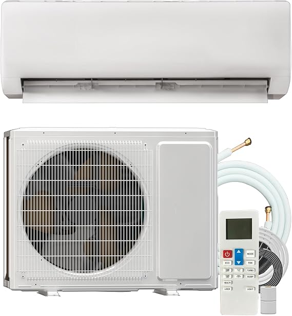 Mini Split AC/Heating System, Energy Efficient Inverter AC Unit with 1 Ton Heat Pump, Air Conditioner, Coverage Area Up to 1250 Sq.Ft (18000btu)230V